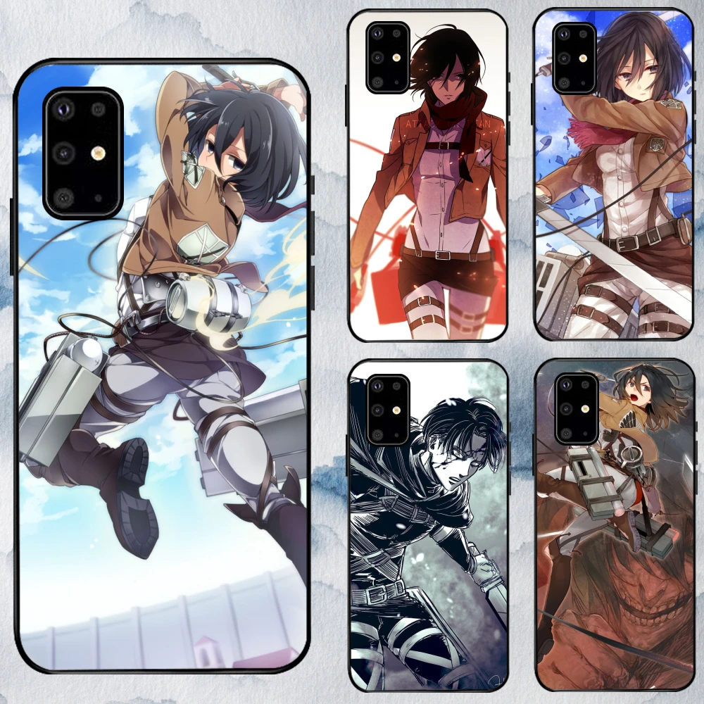 

Phone Case for Samsung Galaxy S21FE S21PLUS S21ULTRA S20 S10 S9 S8 Plus Cover Luxury 2021 New Attack on Titan Mikasa Levi