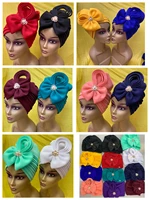 12pcspack turban hijab caps aso oke gele pretty african caps headtie already made gele muslim scarf head wrap ladies auto hat