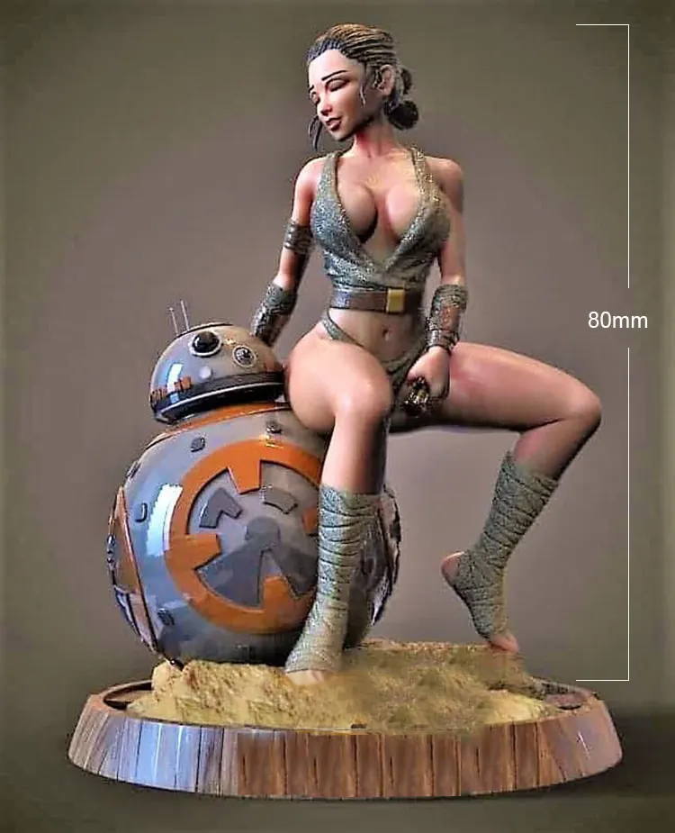 

1/18 80 мм набор моделей из смолы, красивая девушка и робот-фигурка, Неокрашенная, без цвета, RW-523