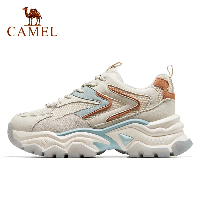 Camel Women's Sneaker Shoes Fashion Ladies Summer New Style Thick Soled Breathable Mesh Casual Chunky Shoes Women Shoes