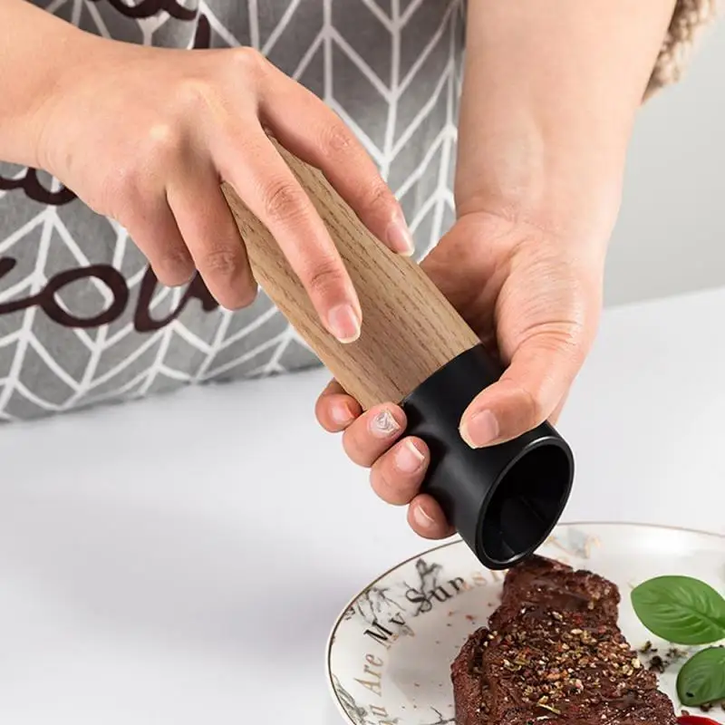 

Portable Salt Pepper Grinder Wooden Salt Spice Mill Nuts Cereal Food Mill BBQ Seasoning Bottle Kitchen Cooking Tools Supplies