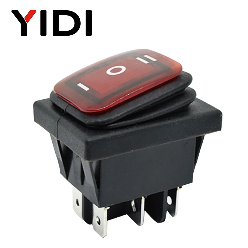 KCD4 203 сверхмощный 16A 250VAC 30x22 Водонепроницаемый кулисный переключатель 6pin DPDT ВКЛ. 12