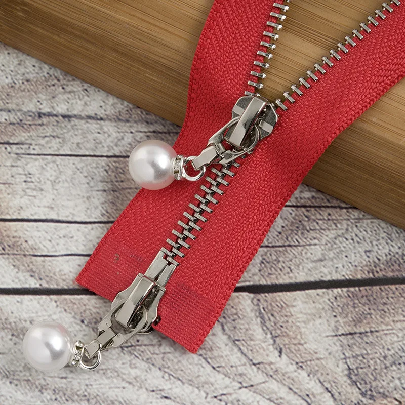 redsilver120cm 1/2 шт. 85 см 120 см 5# разъемная застежка-молния жемчужные металлическая молния eco-friendly открытые пальто куртки застежки-молнии для шитья одежды застежки-молнии для рукоделия KY969 - Цвет: redsilver120cm