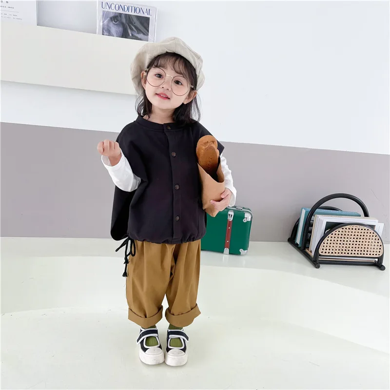 

2021 Children Clothes Spring Summer Girls Cotton Blouses Shirts Kids Teenagers Outwear Breathable High Quality