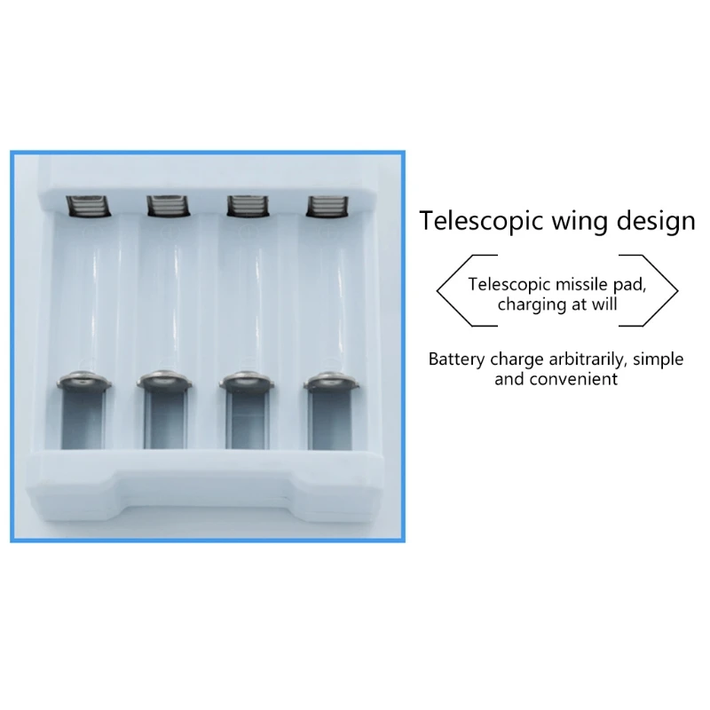 Интеллектуальное Быстрое зарядное устройство с четырьмя слотами USB для батарей AA