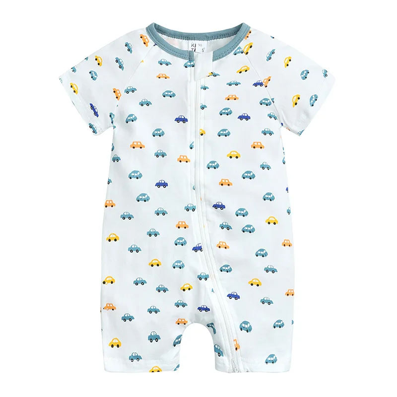 Peleles estampados para beb&eacute;s y ni&ntilde;as, Body de algod&oacute;n para reci&eacute;n nacidos, pijama de manga corta para ni&ntilde;os-4