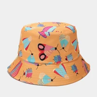 cute cartoon insect print girl college style bucket hat bucket cap kids summer shade fisherman hat 1 buyer