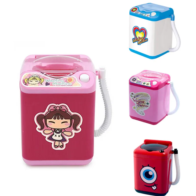 Мультяшная Мини электрическая губка для удаления макияжа стиральная машина кукольный домик косметические