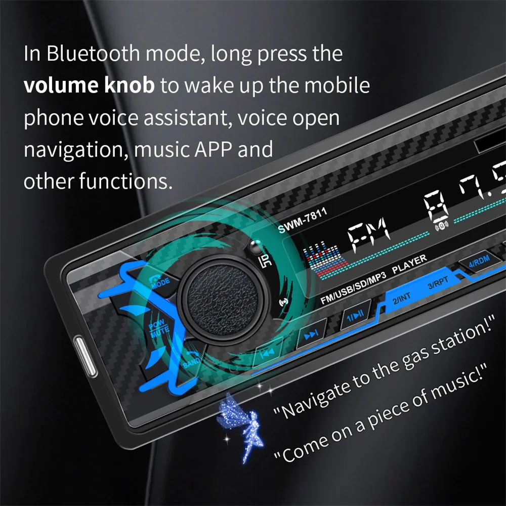 Оригинальный Автомобильный компактный MP3-плеер 12 В с Bluetooth многофункциональное