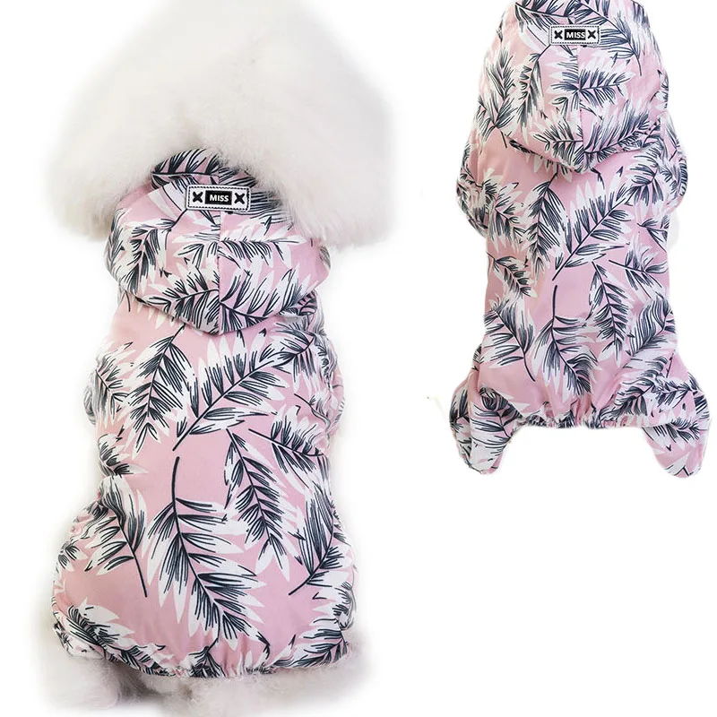 Дождевик для домашних питомцев с принтом комбинезон маленьких и средних собак 4