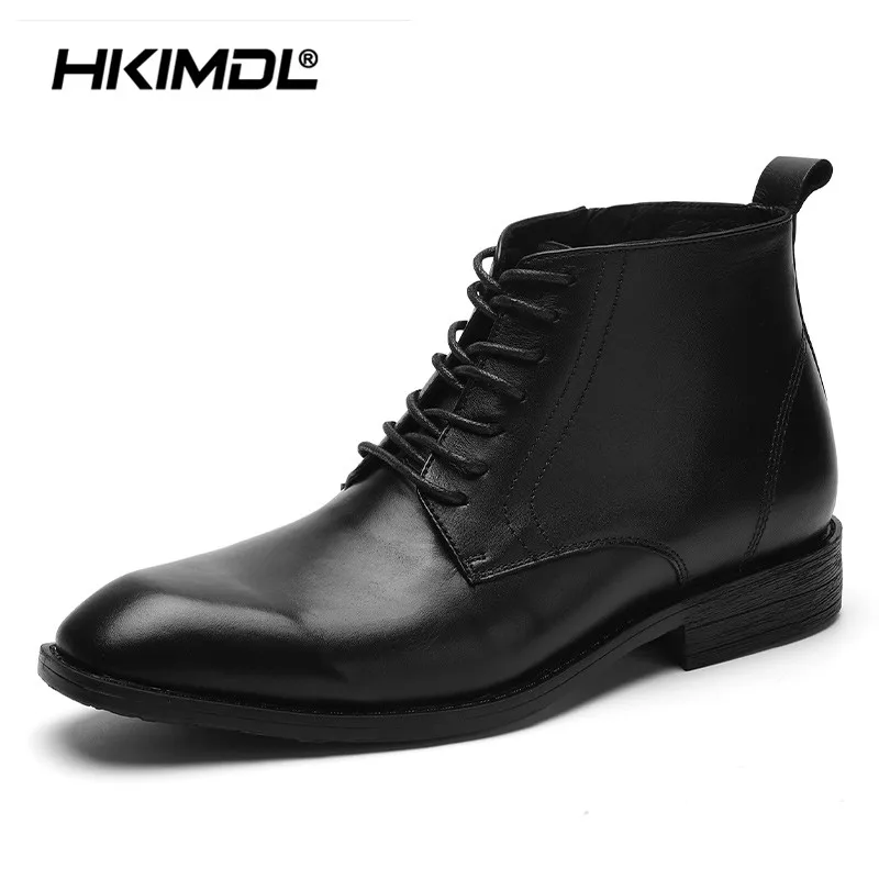 HKIMDL/деловые кожаные туфли оксфорды Мужские дышащие на резиновой подошве для