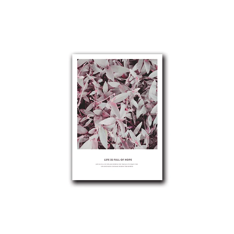 

Rose Pink Flower Leaf Plant Poster Nordic Style Wall Art Canvas Print Painting Modern Home Decor Picture For Livng Room