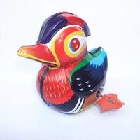 funny adult collection retro wind up toy metal tin the bird mandarin duck mechanical clockwork toy figures model kids gift