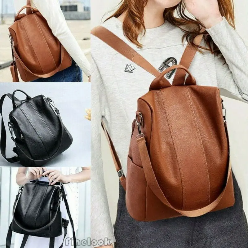 Женский рюкзак из искусственной кожи школьный с защитой от кражи сумки на плечо