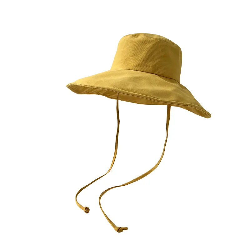 

Anti-UV Wide Brim Women Vacation Summer Foldable Student Bucket Hat Large Brim Korean Beach Fishing Panama Visor Sun Hat