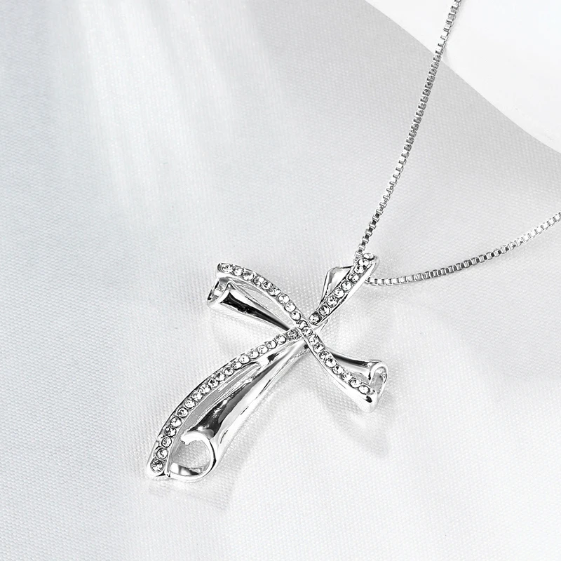 Ожерелье jinzeyi с крестом для женщин классическое романтическое ожерелье кулоном