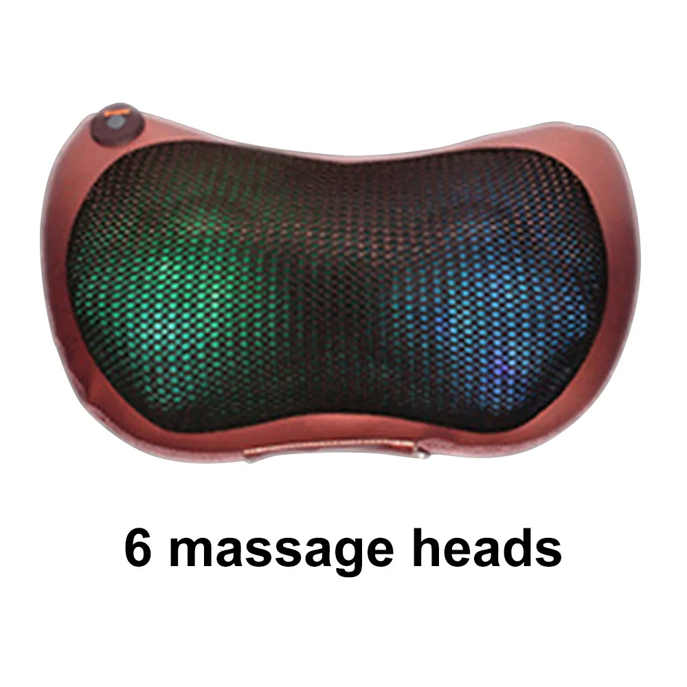 brown 6head 1button 12/8/6/4 глав массажная подушка сзади массажер для шеи шиацу боли автомобиля домой талии тело Электрический массажер - Цвет: brown 6head 1button
