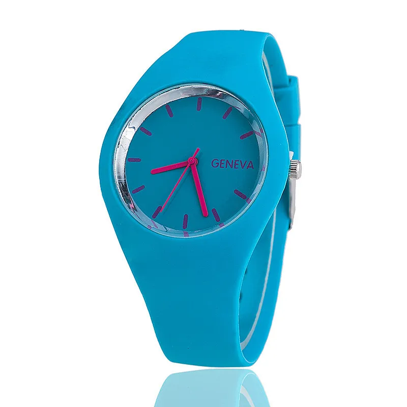 Men watch Women Cream Color Ultra-thin Fashion Gift Silicone Strap Leisure Watch Geneva Sport Wristwatch Women's Jelly Watches | Наручные