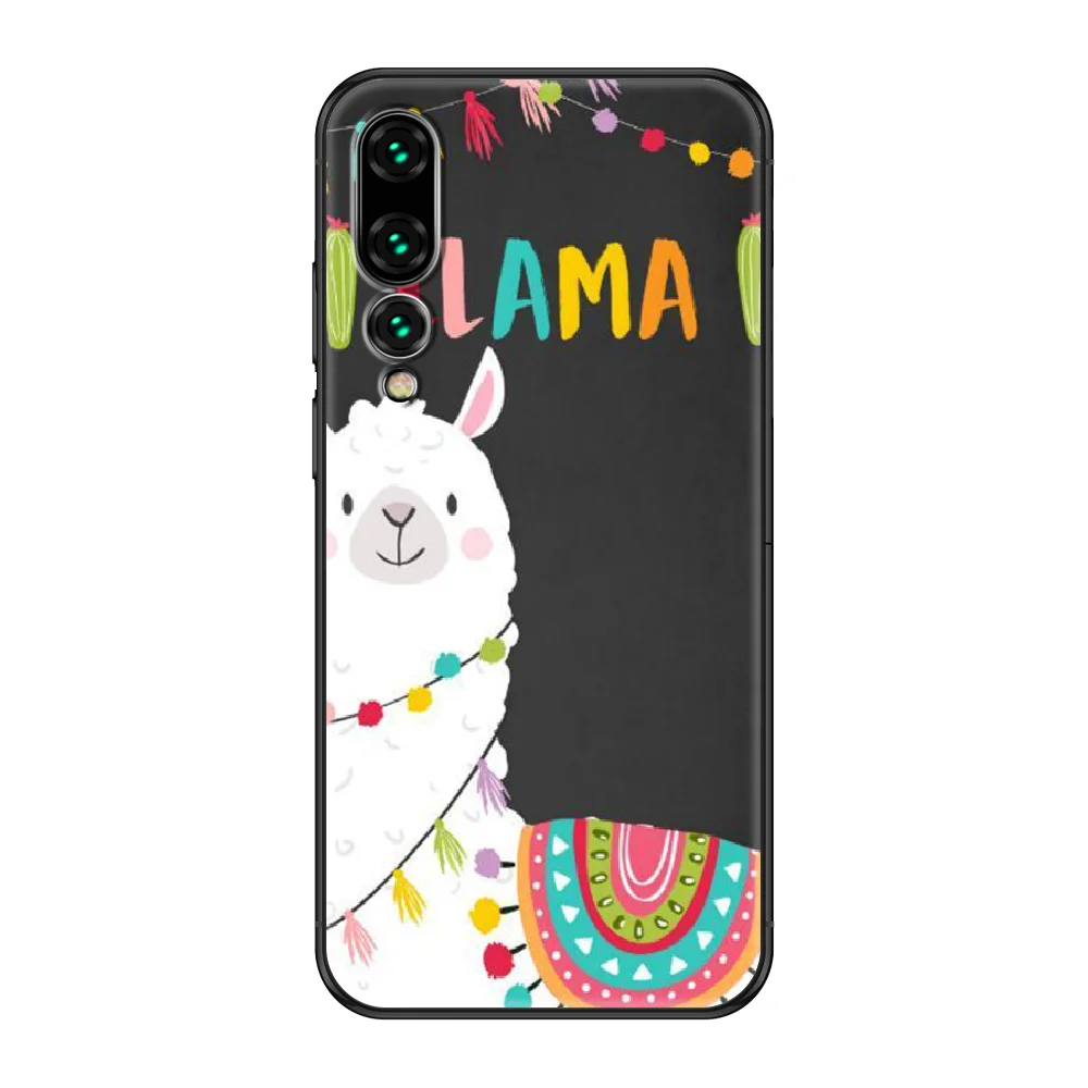 Alpacas No Prob Lama чехол для телефона Huawei P 8 10 20 30 Smart Plus 2019 Z Lite Pro 2017 черный красивый