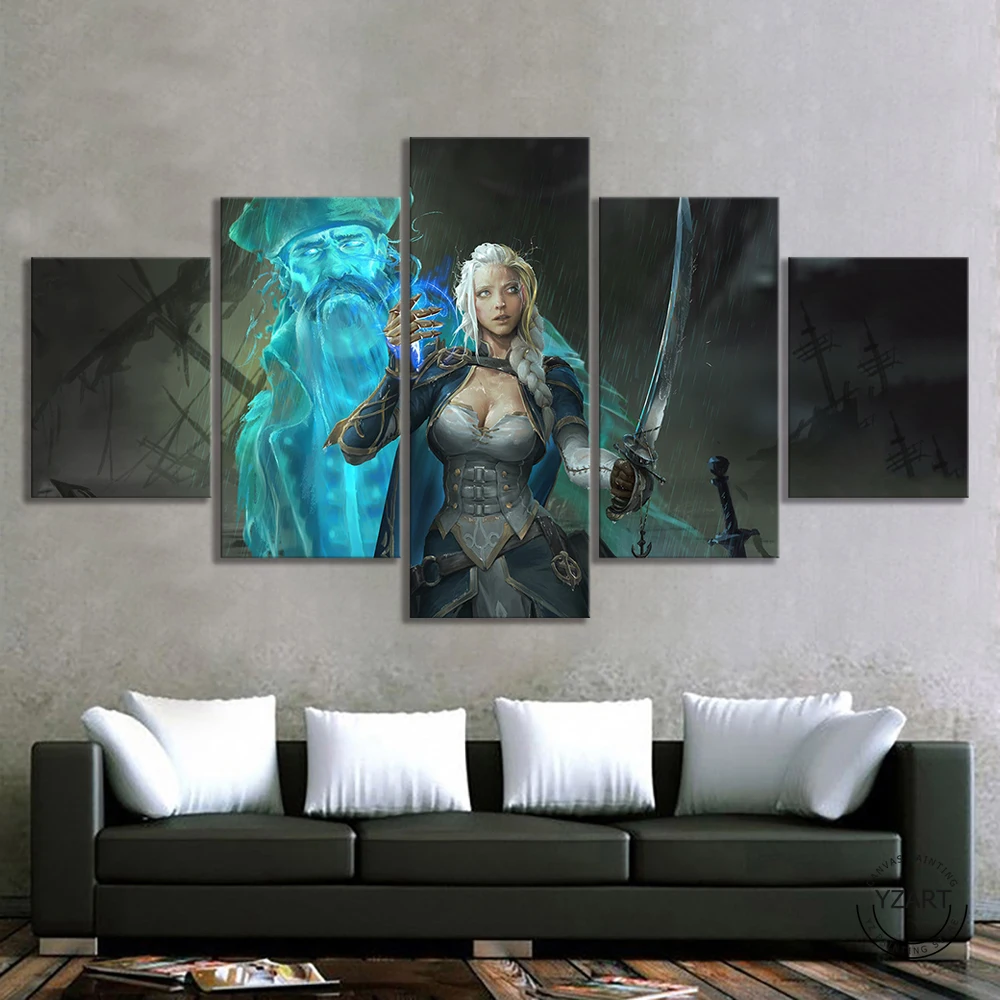 Игровой постер World of Warcraft Jaina Proudmoore Картина фэнтези девушки картина маслом холст