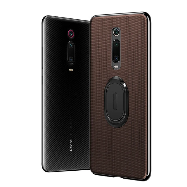 Brown Для Xiaomi mi 9T чехол для Red mi K20 PU кожаный магнитный демонстрационный держатель для колец чехол для телефона для Xiaomi mi 9T красный mi K20 Pro Чехол Coque - Цвет: Brown