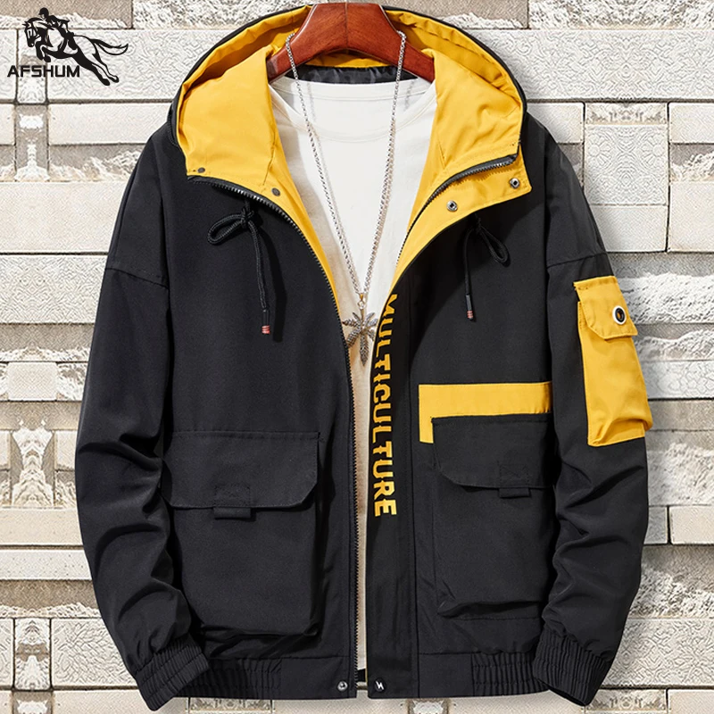 

windbreakers Jacket Men L-6XL 7XL 8XL autumn New mens windbreaker jackets Hooded men coat windproof casual tooling Men's coats