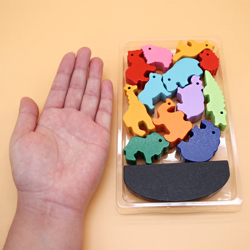 

Montessori Toys Wooden Educational Toys for Children Early Learning Materials Kids Intelligence Balance Animal Blocks