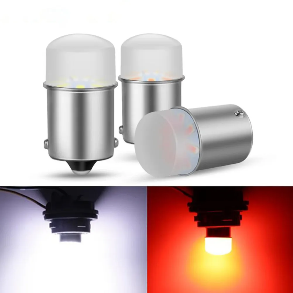 

10 шт. 1156 BA15S светодиодный ная лампа заднего хода поворотный свет без ошибок Canbus 3014 резервные лампы 12 В постоянного тока для автомобиля грузов...