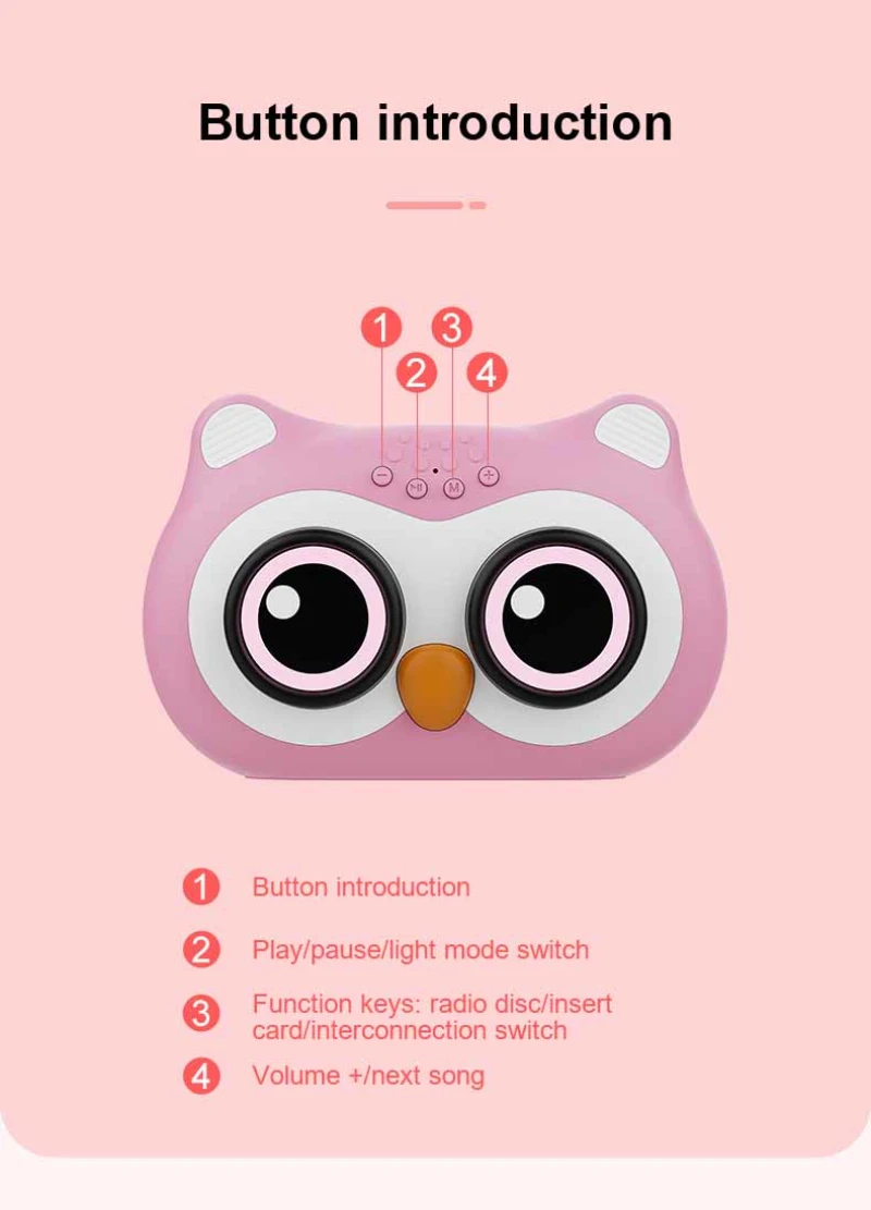 Беспроводной Bluetooth-динамик L23 с совами портативный сабвуфер светодиодный