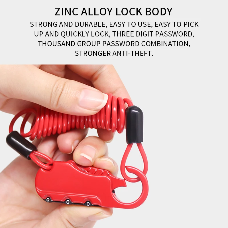 Мини кража пароль велосипедный навесной Замок шлем Пароль замок 4 15 мм