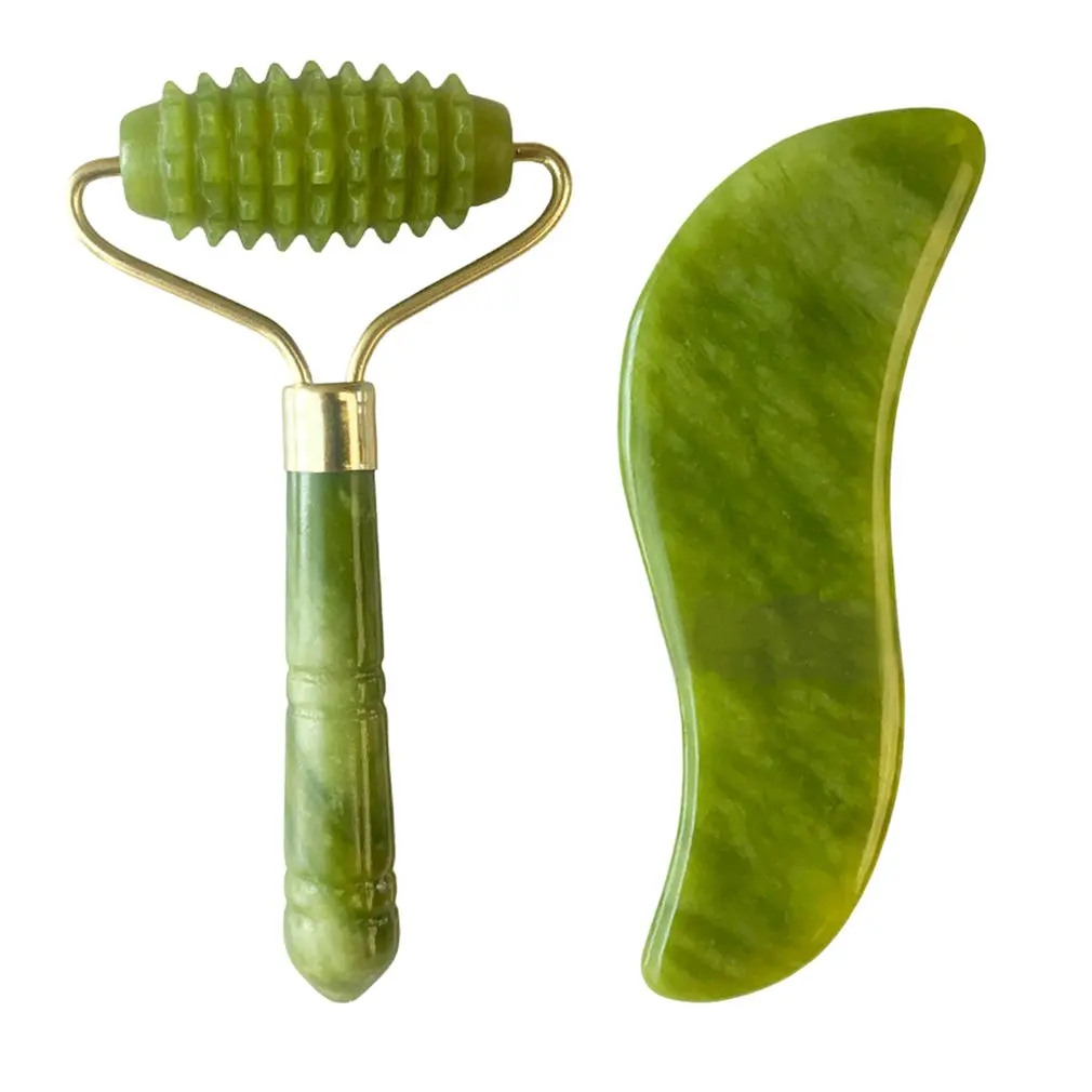 

Нефритовое косметическое устройство гуаша массажер пластины цинковый сплав Подставка для цветов двойная головка тихий инструмент для кра...