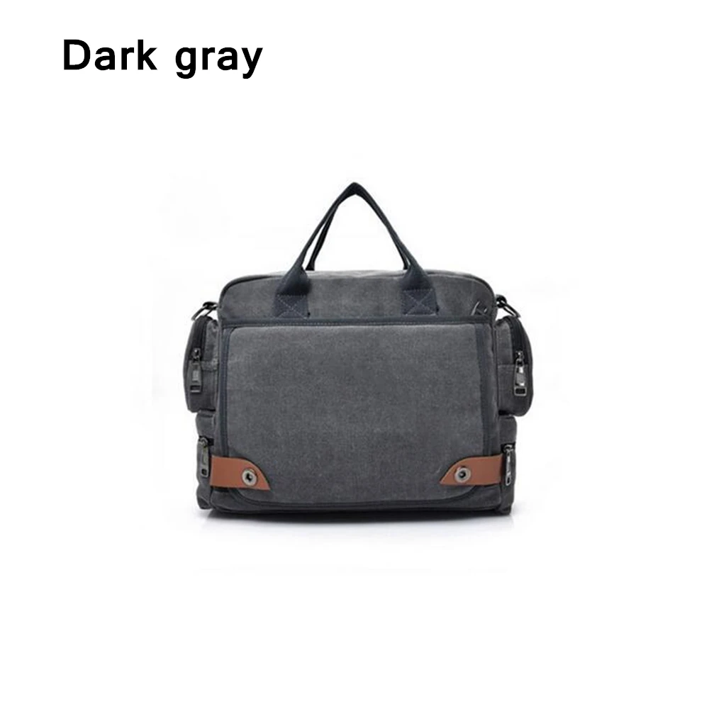 Dark gray Модная Повседневная Холщовая Сумка для путешествий, сумка на плечо для ноутбука, унисекс, сумка-мессенджер для ноутбука - Цвет: Dark gray