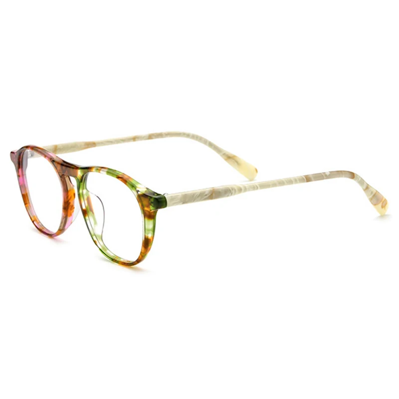 Belight Optical New Arrival Fancy Vintage Retro Combined  Color Acetate Spectacle Frame Precription Lens Eyeglasses 9170