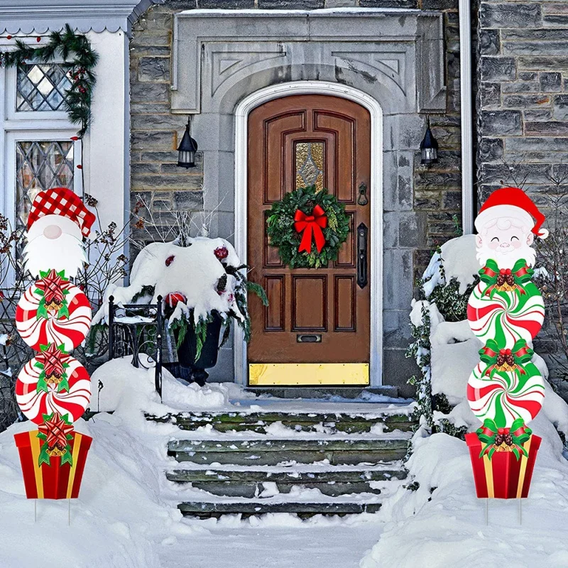 

4pcs Christmas Yard Signs Stakes Decorations Patio Winter Ornaments Hot Sell