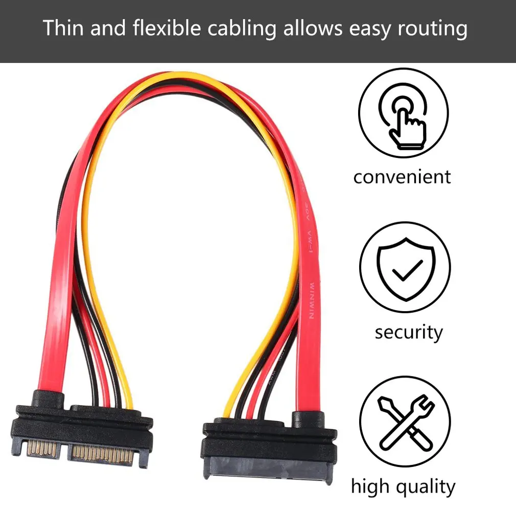7 + 15 Pin Serial SATA Data power combo Удлинительный кабель 1 шт. последовательный адаптер