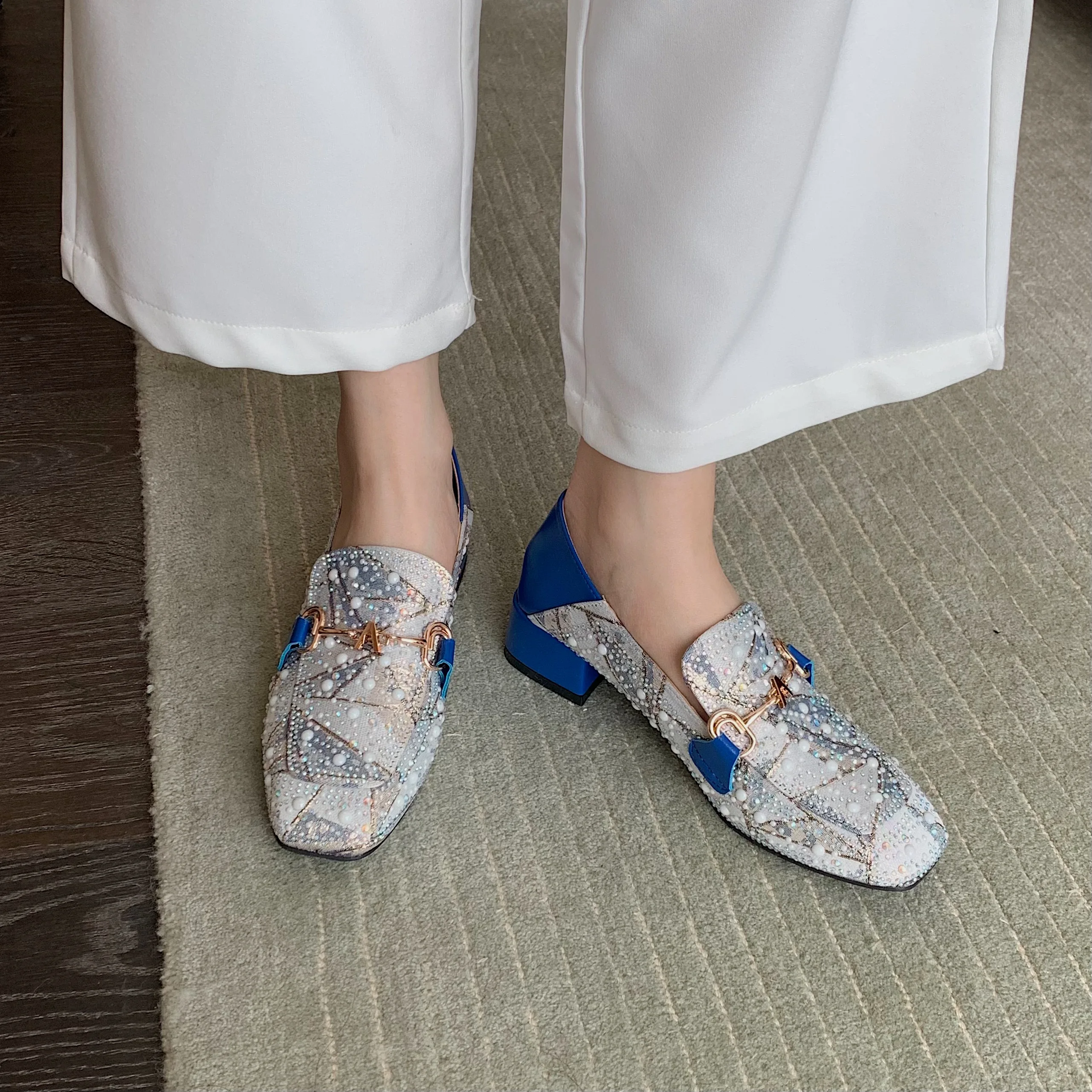 

Туфли-лодочки женские на высоком каблуке, Роскошные Мокасины, без застежки, элегантная Дизайнерская обувь, модные оксфорды с заостренным но...