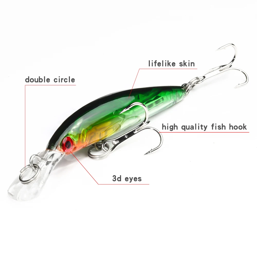 BAKAWA 1 шт. приманка в виде гольяна 70 мм 3 7 г топвотер жесткая джиг-приманка воблер