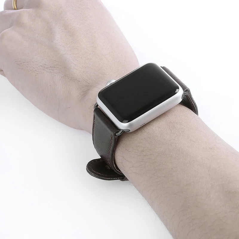 Ремешок из кожи Крейзи Хорс для Apple watch band 44 мм 40 38 42 сменный Браслет с