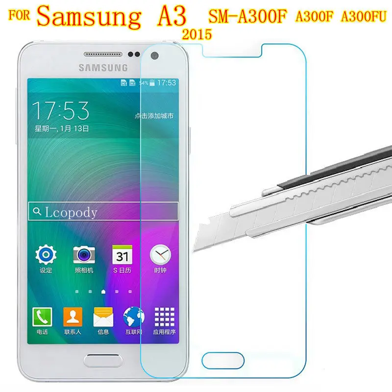 Для Samsung Galaxy A3 2015 защита для экрана из закаленного стекла A300 sm A300F A300FU GLAS SKLO пленка