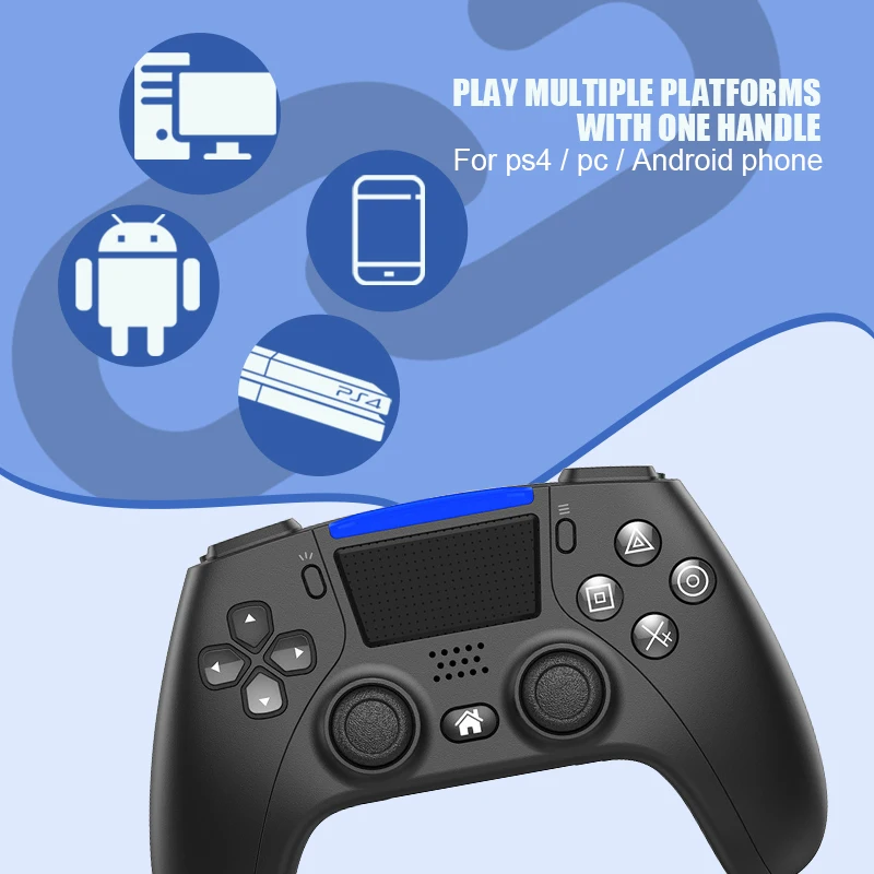 Беспроводной Bluetooth-геймпад Data Frog для консоли PS4 Двойной вибрационный контроллер