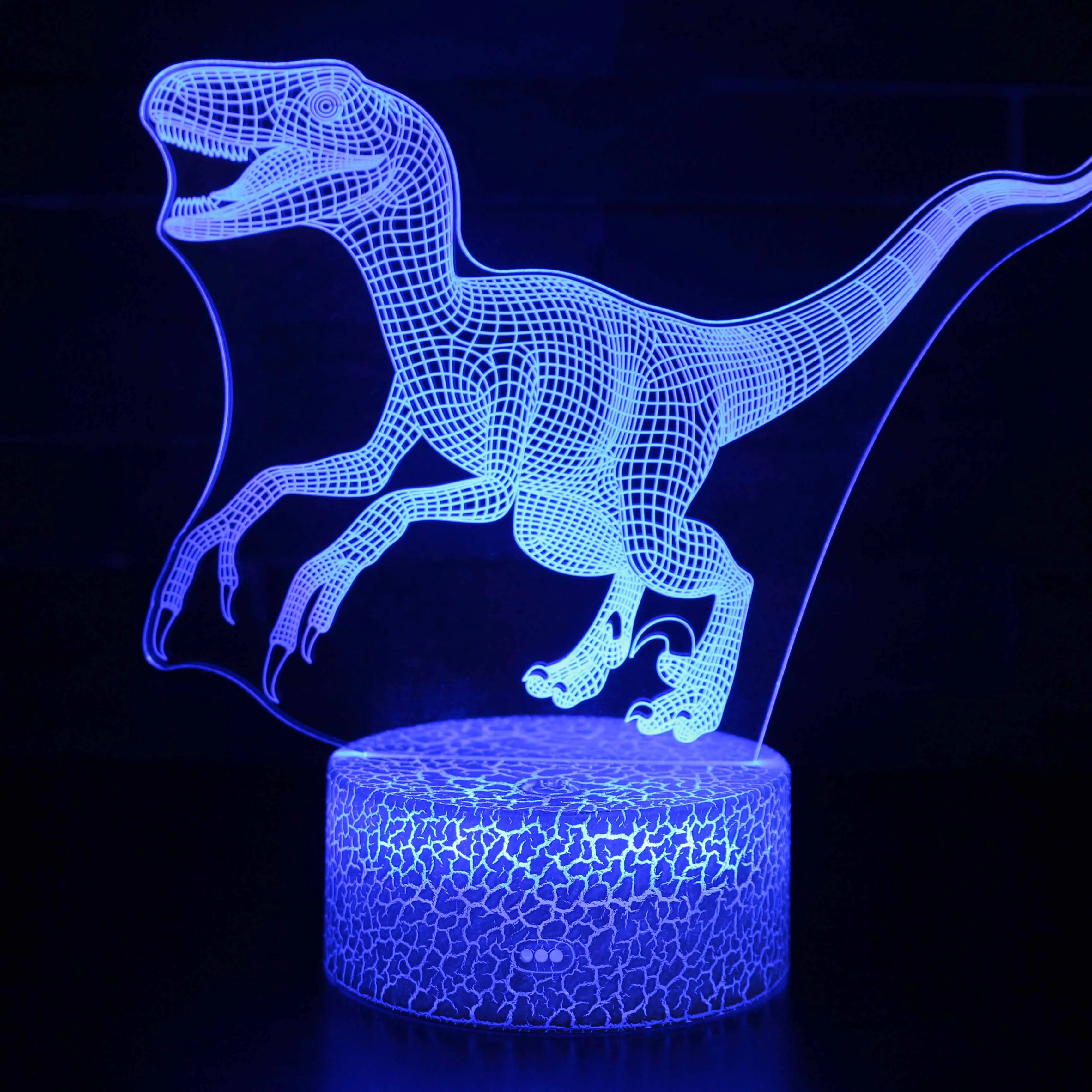 Светодиодный ночник динозавр 3D лампа милая игрушка подарок 7 цветов абстрактная графика мультфильм атмосфера лампа для детей Детская комната - Испускаемый цвет: 6