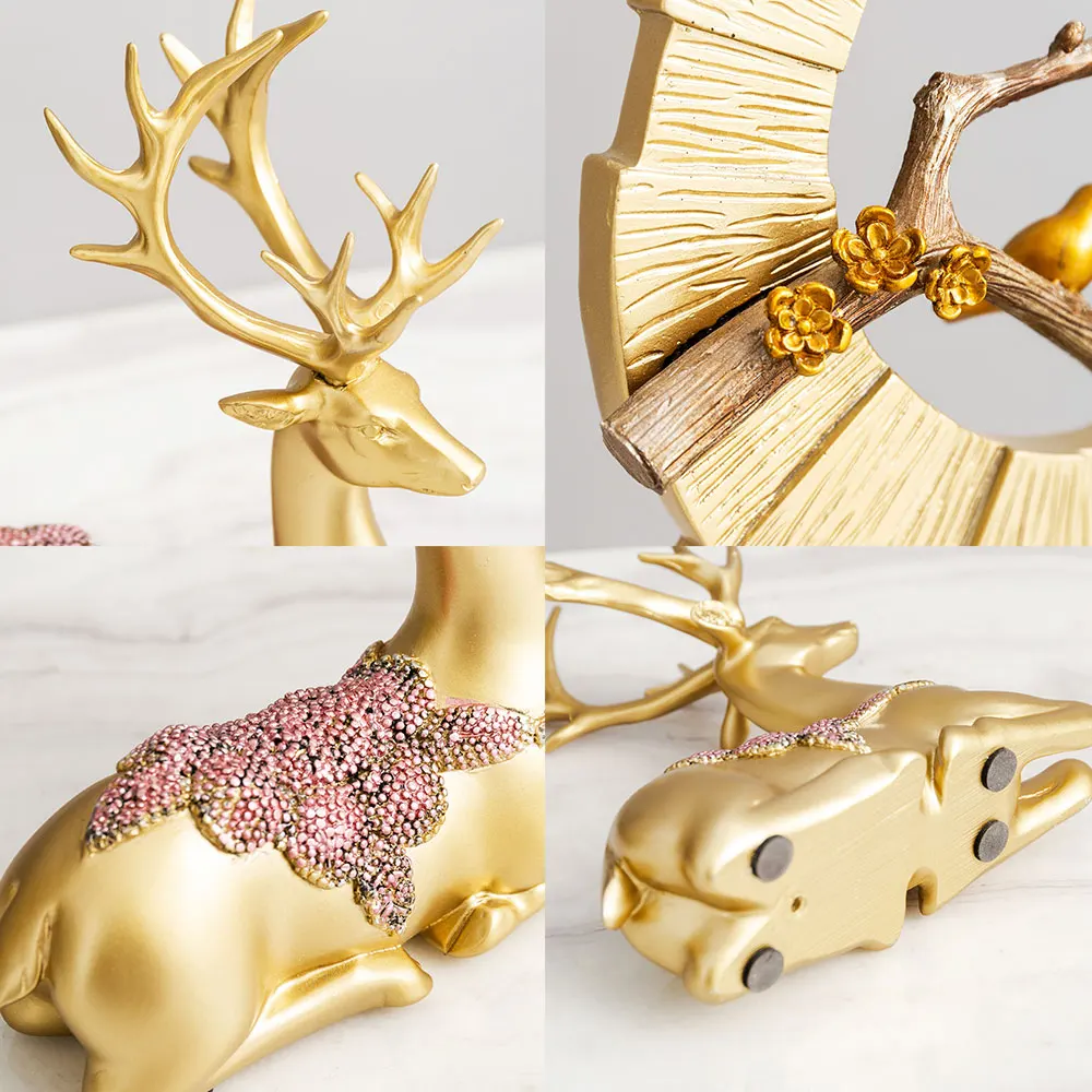 

Home Decor Accessories Modern Deer Statues Animal Sculpture Fengshui Decor Living Room Office Desk Decoration Wedding Gifts