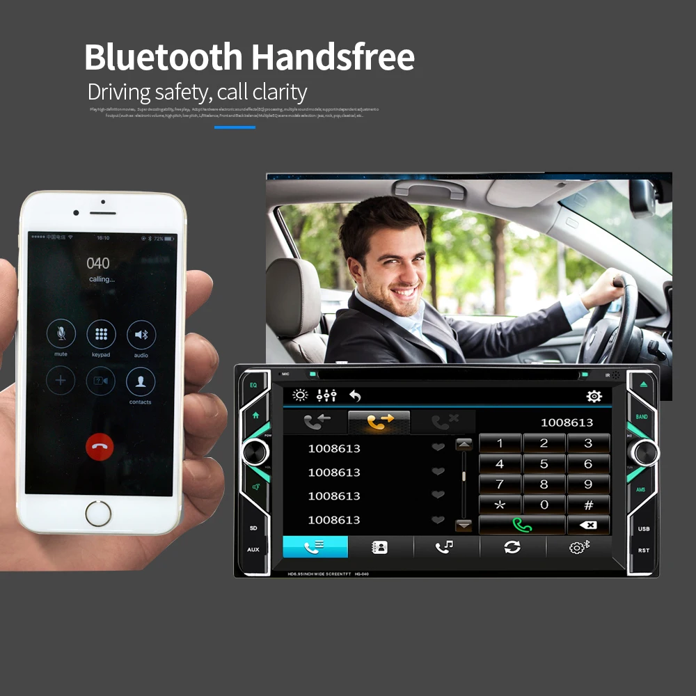 Автомагнитола 2 Din с поддержкой TF Bluetooth DVD-плеером для Toyota Corolla Camry MR2 Prado RAV4 Yaris 7''