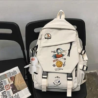 snoopy woman new nylon material cartoon print backpack simple waterproof casual zipper fresh couple schoolbag