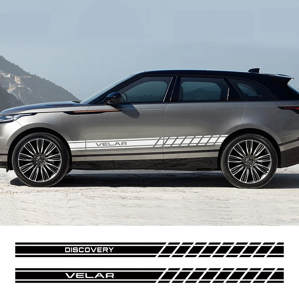

For Land Rover Discovery 3 4 2 Freelander Evoque Velar Autogiography SVR Auto Accessories 2PCS Car Door Side Skirt PVC Stickers