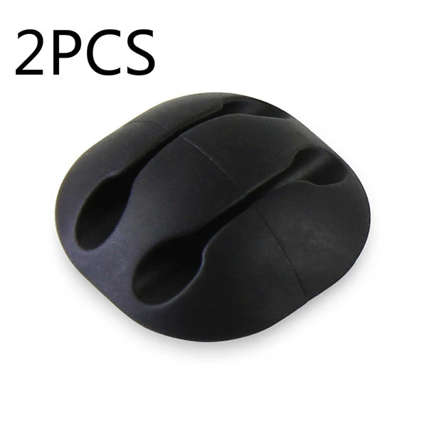 2 ports 2pcs USB кабель держатель силиконовый Кабельный органайзер гибкий кабель Winder управление зажимы держатель для мыши Клавиатура наушники гарнитура - Цвет: 2 ports 2pcs