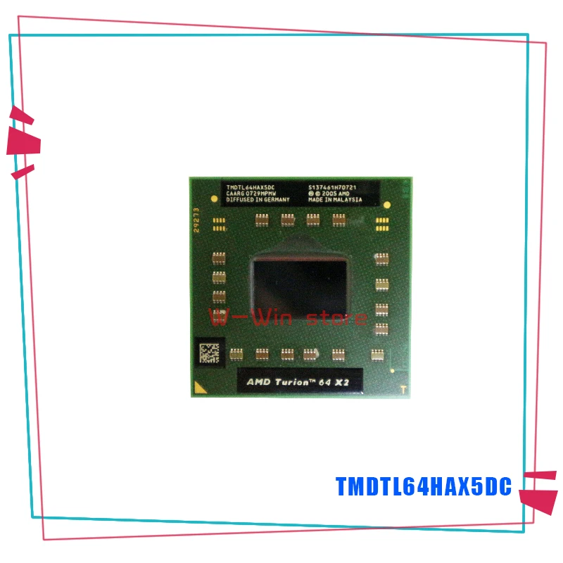 Процессор AMD Turion 64 X2 двухъядерный два потока TL64 2 ГГц TMDTL64HAX5DC разъем S1 | Компьютеры
