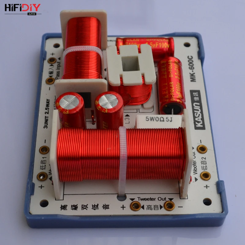 HIFIDIY LIVE MK-600C 2.5/3 Way 3 speaker Unit (Tweeter +mid-bass +bass)HiFi Speakers audio Frequency Divider Crossover Filters |