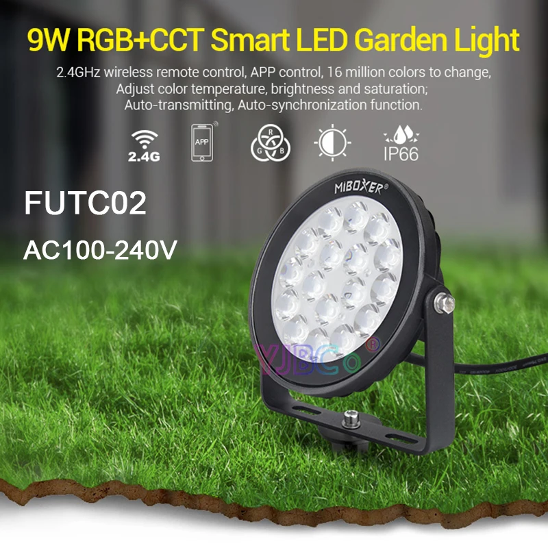 Miboxer 9W RGB + CCT умный светодиодный садовый светильник FUTC02 AC100 ~ 240V IP66