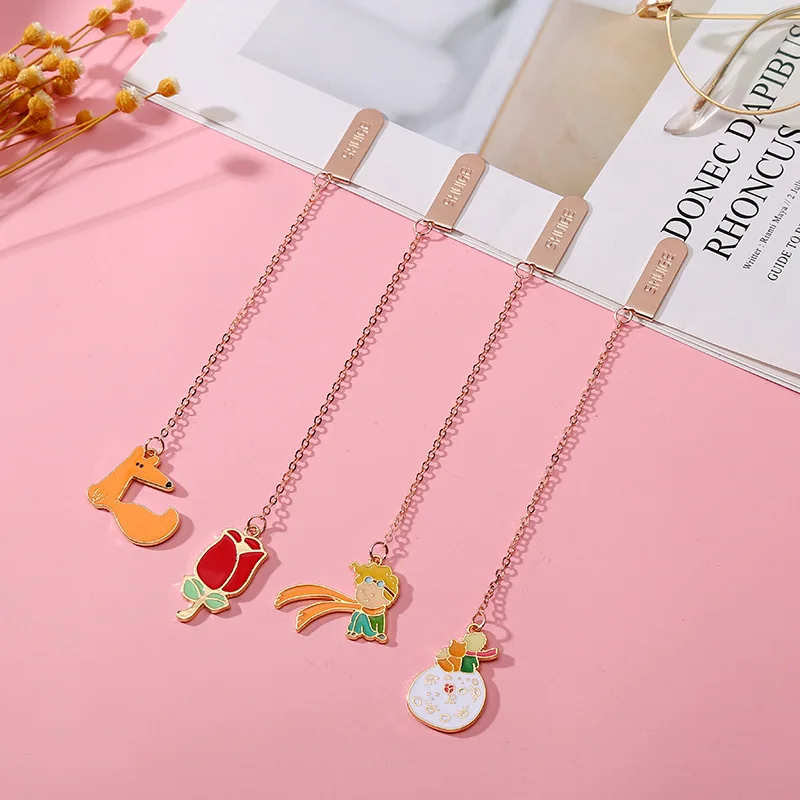 

Little Prince Bookmark Tassel Pendant Book Clip Metal Pagination Mark Cartoon Character Book Clip Cute Pendants Bookmarks